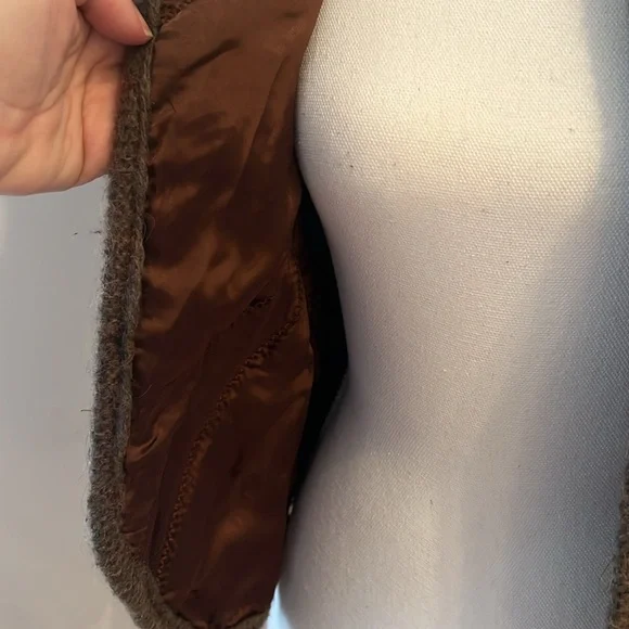 Brown Real Python Jacket with Knit 3/4 Sleeve - Picture 7 of 8